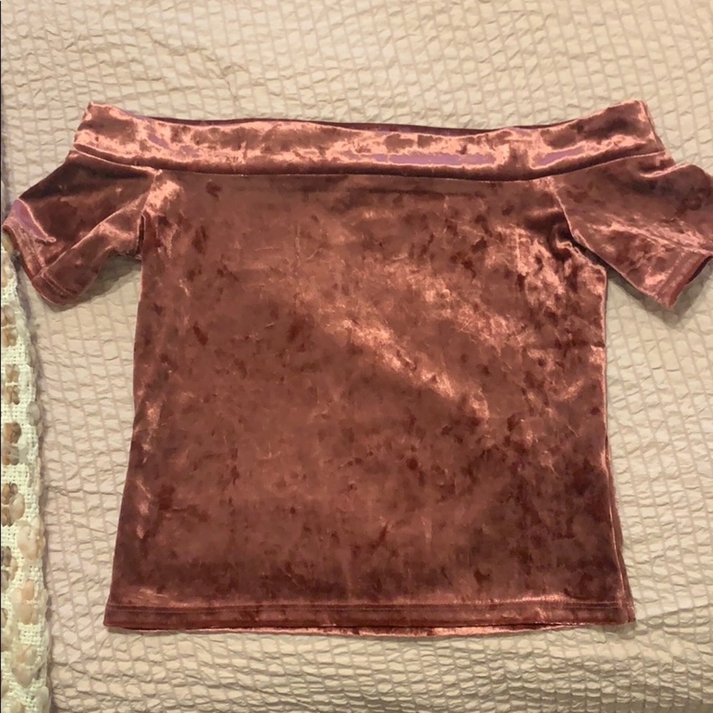 Velvet off the shoulder top